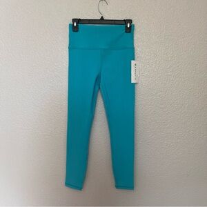 NWT Athleta Elation Rib Tight Leggings size Medium Aqua Blue MSRP $89!!!